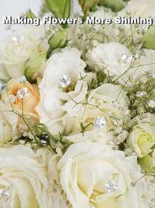 300/50 件钻石形胸花别针、固定别针、缝纫别针，适用于 DIY 工艺品、婚礼、周年纪念、新娘花束、胸花装饰、婚礼花束、透明花别针、婚礼装饰、圣诞装饰 - 彩色 - 查看 4