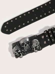 Punk-Totenkopf-dekorativer Gürtel, geeignet für Jugendliche, Jugendliche, Lässig, Outdoor, Sport, Urlaub, Abschlussgeschenke, Geburtstag, Alltagskleidung