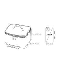 1pc Customizable Name/Text Cartoon Pony Printed Portable Travel Makeup Case, Brush Holder And Accessory Organizer Box, Storage Container, Large Capacity Travel Toiletry Bag, Cute & Fashionable Cosmetic Carrying Case - Multicolor - View 10