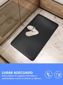Tapete Antifatiga Cocina Hogar Oficina Impermeable 70x44 Cm - Negro - Ver 9