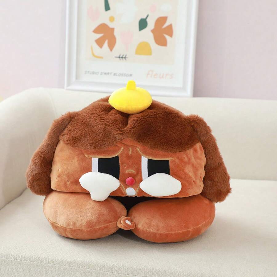 Bonita almohada de soporte para el cuello con forma de U de dibujos animados, almohada de viaje para el cuello, almohada de soporte para el cuello para avión o coche, almohada de soporte para el cuello portátil, ideal para viajes y comodidad del cuello