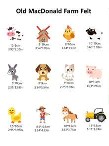 BELLKIDS 12 Pcs "Old McDonald's Had A Farm" Story Felt Board Set, Picture Book Story Felt Board, Story Display Board, Felt Kit, Apron Play, Classroom Performance, Classroom Activities, Role-Playing, Teaching Tools