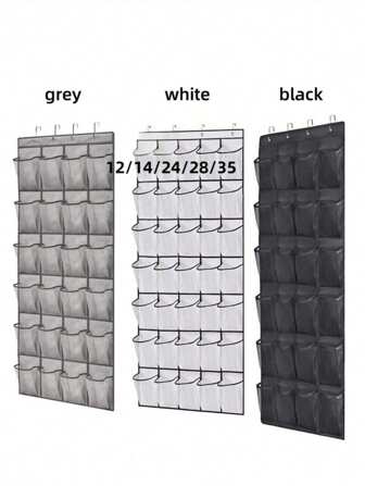 1pc 24-Pocket Over-The-Door Shoe Organizer – Space-Saving Hanging Storage Solution For Shoes & Accessories – Ideal For Home & Retail Use