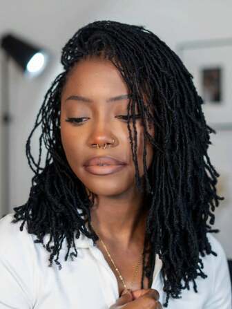 Dreadlockperuk i hel spets med babyhår Rakt Faux Locs Peruk för kvinnor och män Lätt förplockad Micro Locs Peruk African American Synthetic Twist Braid Peruk