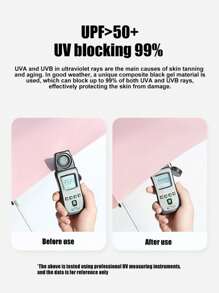 Paraguas mini compacto y elegante - de doble uso para días soleados/lluviosos, de cinco pliegues, con mango dorado, fácil de llevar para la escuela, la oficina, el hogar, viajes, refrescarse en verano, la playa