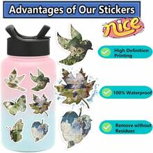 50 件复古剪影碎片贴纸乙烯基贴纸剪贴簿、日记、笔记本电脑、保险杠、滑板、水瓶、电脑、电话、卡通、安全帽、汽车贴纸