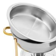 4.5L 2pcs Food Warmer Food Warming Container Silver/Golden Soup Warmer Chafing Dish Set Buffet Chafer For Wedding Party Banquet - Gold - View 6