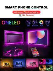 Artículo de decoración del hogar Luz de cadena LED de 10 m / 33 pies con control de aplicación inteligente, para el Día de la Madre, Eid al-Adha, alimentado por USB 5V, tira de luz flexible de LED RGB que cambia de color con sincronización de música, utilizado para iluminación trasera de TV