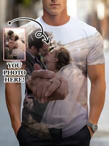 Customized 3D Printed T-Shirt, Personalized Round Neck Short Sleeve Top, Breathable Comfortable Polyester Knit Fabric, Unique Design For Men, Summer Gift, Custom T-Shirt Ornamental,Dawg Stylish,Fashion,Hipster,Contracted,Easy Costume,Modest Fashion,Minimal Chic,Casual Custom,Unique,Personalized Ideal Gifts For Him Family,Boyfriend,Friends,Children - Multicolor - View 2