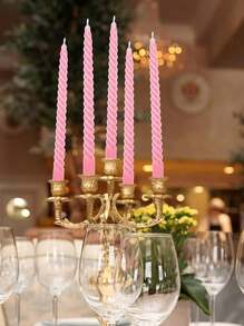 4 piezas de velas en espiral de colores 2025 nuevas (longitud 20cm/7.87in), velas en espiral de color rosa intenso para la decoración del hogar en días festivos, velas retorcidas sin perfume y sin goteo para fiestas, cenas, bodas, San Valentín (rojo/blanco/negro/verde/rosa), regalos, decoración del hogar, Pascua, velas decorativas de cumpleaños, decoración de velas para fiestas, velas para la decoración de mesas de restaurantes/cocinas, Día del Padre, Día de la Madre