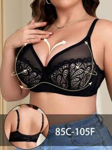Plus Size Vrouwen Kant Patchwork Beugel BH