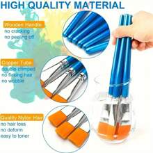 Painting Brushes - Watercolor, Acrylic, Oil, Hook Line Brushes, Drawing Pens, Blue Handle Nylon Art Brushes