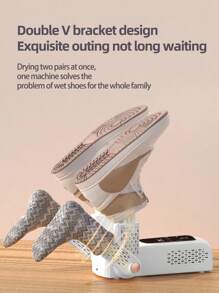 OBOVAY 1 pezzo di asciugatore intelligente per scarpe: circolazione d aria calda a 360° per asciugatura rapida, sterilizzazione UV e deodorizzazione con sale rosa, design pieghevole, compatibilità universale per le scarpe - perfetto per viaggi e uso domestico