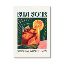 1pc Cartoon Cocktail Drinks Negroni Daiquiri Posters Retro Mojito Canvas Prints Wall Art Painting Pictures Bar Kitchen Home Decor No Frame