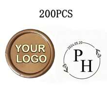 200 Pcs Wax Seals Stickers, Custom Logo Wax Stickers, Handmade Wax Seal Stickers For Wedding Invitation, Self-Adhesive Envelope Wax Stickers-Bronze,Back To School,School Supplies,Multi-Functional,Ornamental,Reusable,Modern,Colorful,Cute,Vintage,Cartoon,Kawaii,Custom,Personalized,Unique,Customized,Workers,Clients,Students,For Business/Work/Office,For School,School Supplies,Back To School,For Office,For School,For Classroom,For Teacher Gifts,For University,For Colleague,For Dorm Rooms,For Teacher,For Boys And Girls,For Teenagers,Junior High School Students,Middle School Students,High School Senior High School Students,College Students,University Students,Freshman,Sophomore,Underclassmen