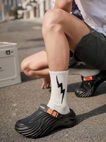 Men's Casual Breathable Mesh Slide Sandals, Soft-Sole Beach Slippers, Spring/Summer - Black - View 4