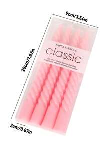 4 piezas de velas en espiral de colores 2025 nuevas (longitud 20cm/7.87in), velas en espiral de color rosa intenso para la decoración del hogar en días festivos, velas retorcidas sin perfume y sin goteo para fiestas, cenas, bodas, San Valentín (rojo/blanco/negro/verde/rosa), regalos, decoración del hogar, Pascua, velas decorativas de cumpleaños, decoración de velas para fiestas, velas para la decoración de mesas de restaurantes/cocinas, Día del Padre, Día de la Madre
