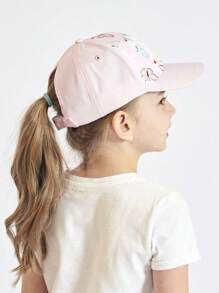 1pc Kids' Plain Casual Stylish High Ponytail Sun Protective Visor Baseball Cap