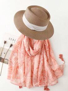 Women's Sun Protection Set Includes Flat Top Sun Protective Hat & Scarf, Suitable For Spring, Summer, Beach, Holiday, Photo Taking - Multicolor - View 10