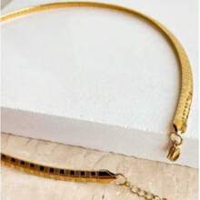 Stainless Steel Hoop Choker Semi-Rigid Hoop Chic Necklace With Impeccable Fit On The Neck - 金的 - 查看 3