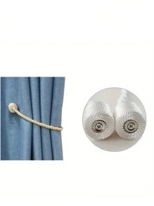 2 Pieces Retro Style Magnetic Curtain Tie-Plastic Elegant Rope Tie-Strong Magnetic Curtain Clip, Suitable For Living Room, Bedroom, Home And Office.