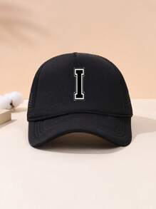 1pc Kid's 26-Letter Baseball Hat, New With Drawstring, Fashionable And Versatile Mesh Breathable Sun Hat, Suitable For Daily Outings In Spring And Summer, Suitable For Use As A Gift