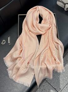 1pc Women Simple Geometric Print Shiny Scarf, Elegant Shawl/Hijab/Head Wrap For All Season Sun Protection