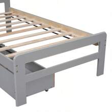 Modern Design Twin Size Platform Bed Frame With Trundle For White Washed Color