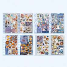 4pcs/Set Vintage Style Cuisine Stickers, Travel Series, For Scrapbooking DIY Decoration