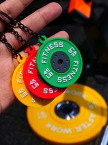 1pc Mini Barbell Weight Keychain, Fashion PVC Keyring For Men, Unisex Fitness, Suitable For Father's Day, Teacher's Day, Airplane Decor, Car Key And Backpack Accessory Car Accessories Bag Charm School Letter Cute Goth Y2k Halloween Accessories Teachers Day Christmas Gift Ideas Bag Lanyards With Id Holder Car Accessories Bag Charms - Multicolor - View 6