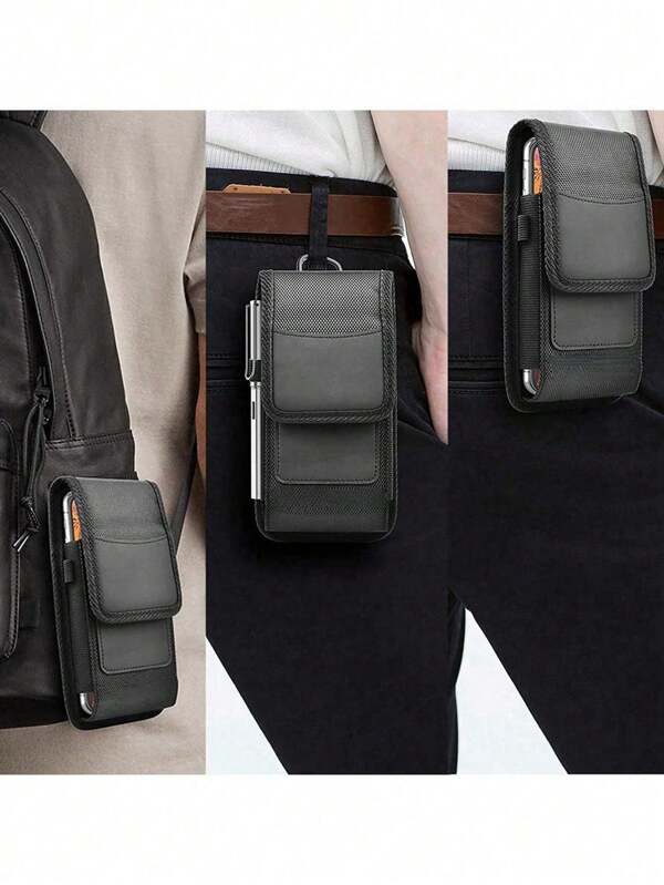 1 pezzo Custodia verticale in nylon per cintura per telefono cellulare, con molletta, tasca, fibbia, porta carte, custodia in pelle universale verticale per telefono da 4-6,7 pollici (M-2XL), borsa per telefono, marsupio da cintura, regali divertenti per viaggi, Natale, Ringraziamento, vacanze invernali, grande capacità, multifunzionale, portatile, casual, studente, laptop, escursionismo, regali per il fidanzato, borsa a tracolla, borsa laterale, borsa hobo, marsupio, borsa nera, articoli essenziali per vacanze, marsupio estivo, borsa per la scuola, borsa da cintura, forniture scolastiche primaverili