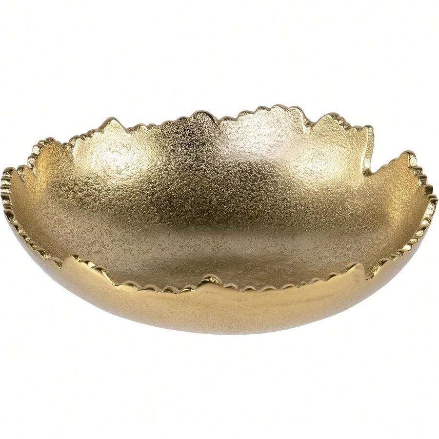 Gold Moon Decorative Torn Hammered Centerpiece Bowl - 9"