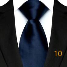 GOADAFOO Luxury 8CM Men Necktie Orange Brown Color Paisley Dot Plaid Floral Ties For Man Groom Jacquard Woven Neck Tie For Business Wedding Party - Navy - View 14