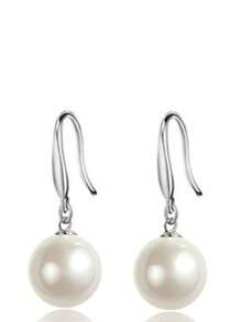 1 对 10 毫米珍珠吊坠耳环，适合女性的休闲/婚礼/节日佩戴珠宝礼物 - 耳環 - 查看 6