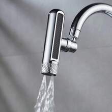 1pc Multifunctional Faucet Adapter, 6 Water Outlet Modes, Suitable For Bathroom Bathtub Sink Kitchen Faucet, Sink Faucet Replacement Accessory, Home Essential - Sterling Silver - View 10