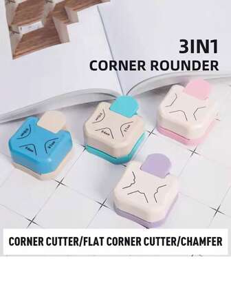 1 件 3 合 1 迷你角修整器圆角打孔器 R4/R7/R10mm 圆角修整器 DIY 切纸机卡片剪贴簿打孔器