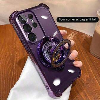 Transparent magnetiskt gyroskopstativ Lyxigt och moderiktigt stötsäkert krockkuddefodral kompatibelt med 17/6/7/8/X/XS/XR/11/12/13/14/15/16/16e/, Galaxy S22/23/24/25/S24 FE/S25 EDGE, A07/A04/05/06/A14/A15/A16/A17/A24/A25/A34, Redmi Note 7/8/9/10/11/12/13/14/15, Redmi 9/10/12/13C/14C/15C/A5, OPPO, MOTO, Honor X, HW, Realme C53 C55