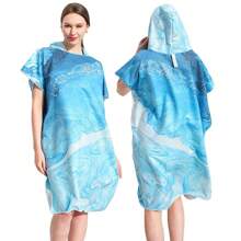 Toalha de Praia Multifuncional de Secagem Rápida e Livre de Areia, Poncho de Surf com Capuz Compacto para Adultos Homens e Mulheres, Roupa de Mergulho com Mangas Ajustáveis para Surf, Natação, Banho, Casamento, Decoração de Casa e Banheiro, Volta às Aulas