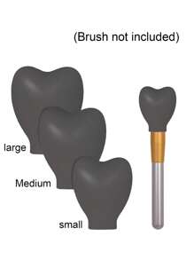 3pcs/Set Heart-Shaped Silicone Makeup Brush Protectors, Anti-Dust Storage & Protection Case, Brush Guards To Prevent Frizz,Makeup Brush Dust Protective Cover, Suitable For Travel, Vacation,Makeup Table, Dormitory,Ideal For Women, Daughters, Sisters, Teachers