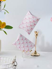 7pcs New Pink Bow Plaid Cookie Packaging Boxes, French Bow Decorated Gift Boxes For Cookies