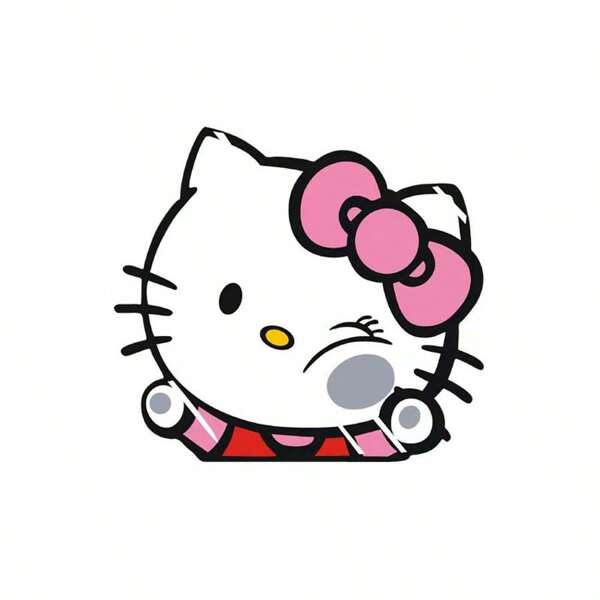 Sanrio Sanrio 1 Piece Of Hello Kitty Cute Car Sticker, Glass Sticker, Computer Sticker, Car Body Sticker, Car Window Sticker, Car Light Sticker, Car Rearview Mirror Sticker, Car Fuel Tank Cap Sticker, Car 3D Stereoscopic Sticker, Car Personalized Customization Sticker