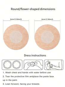 100 件装隐形乳头胶带一次性乳头垫胶带乳头贴无纺布乳头贴胸贴 - 卡其色 - 查看 10