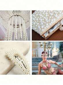 196.85 英寸 4 毫米仿白珍珠串珠花环仿珍珠亚克力珠塑料花环绳美丽优雅的白色亚克力珠串特别适用于婚礼派对生日珠宝配饰婚礼生日派对装饰 - 彩色 - 查看 7