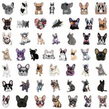 50Pcs French Bulldog Stickers Vinyl Stickers Scrapbook, Journaling, Laptop, Bumper, Skateboard, Water Bottles, Computer, Phone, Cartoon, Hard Hat, Car Stickers