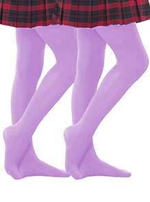 6条/包 女童天鹅绒踩脚裤袜，适合舞蹈训练或日常穿着，无缝设计，柔软透气，四季皆宜