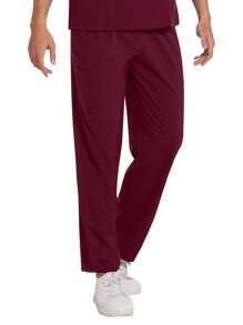 Uniformes quirúrgicos para hombres, conjuntos de ropa de enfermería (Parte superior + Pantalones), uniformes de enfermería, ropa de trabajo para salón de belleza, uniformes hospitalarios - Burdeos - Ver 7