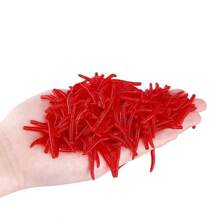 100pcs Soft Fishing Lures, Artificial Worms & Red Worms Fishing Baits, Outdoor Seaside Fishing Baits, Fishing Accessories