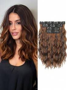 Extensions de cheveux à clipser, 4 pièces Extensions de cheveux de 12 pouces, extensions de cheveux ondulés courts, invisible, faites de fibres synthétiques douces. Convient pour une utilisation quotidienne des femmes.