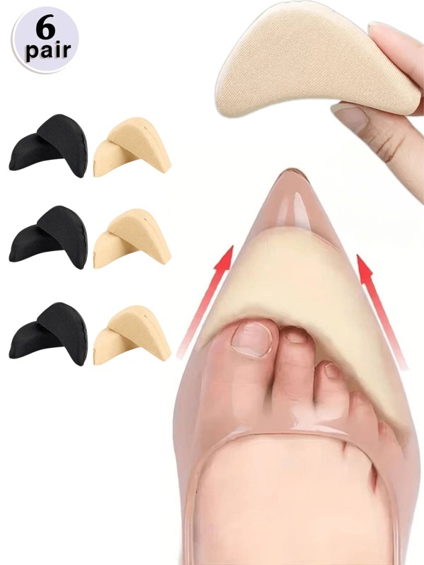 Toe Plugs For High Heels Thickened Soft Forefoot Pads, Anti-Pain Pads, Adjustable Shoe Size - 6/3/2/1 Pair