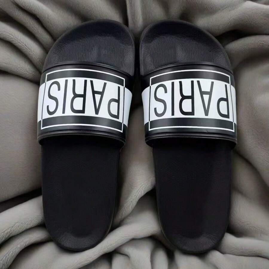 Men's Casual Slippers, EVA Sole, Non-Slip, Odor-Resistant, Outdoor Slip On Sandals For Beach/Travel, Indoor House Slippers, Size 39-46 - White - View 1